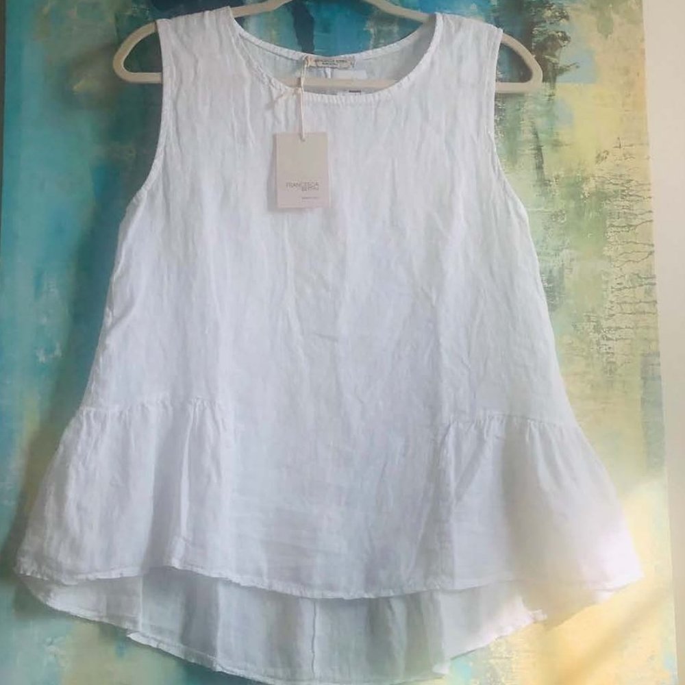 Francesca Bettini Linen Tropical Blouse NWT